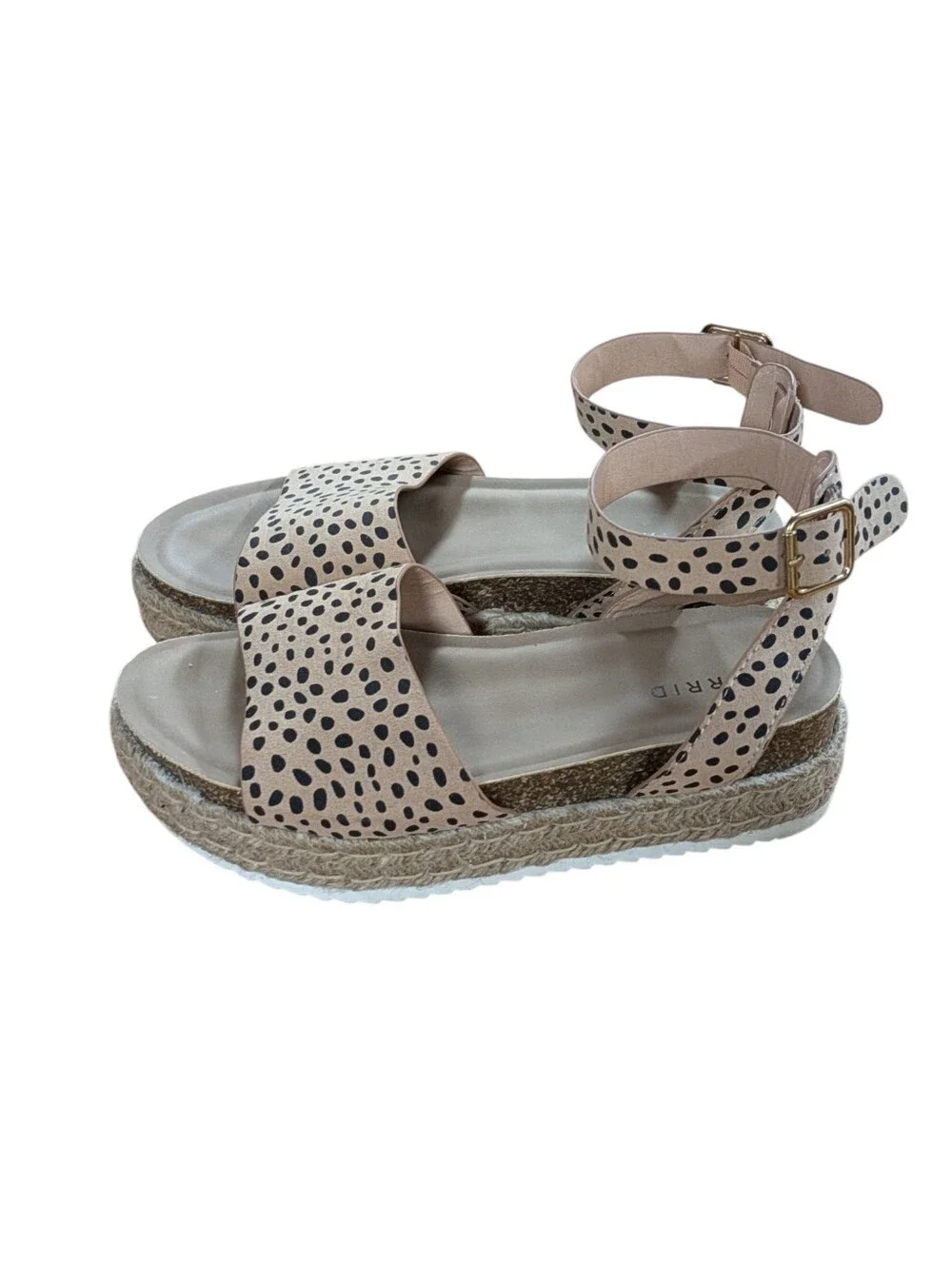Torrid Leopard Print Ankle Strap Platform Espadrille Sandals Size 6.5 WW
